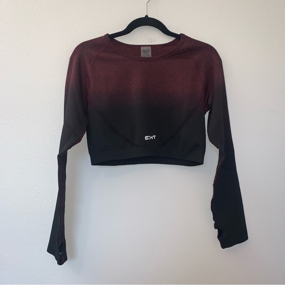ECHT Tops - ECHT Arise Ghere Ombre Long Sleeve Athletic Crop Top